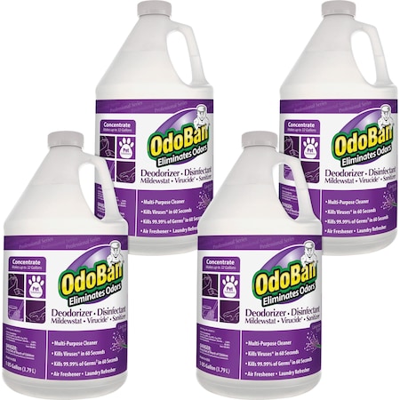 Deodorizer Disinfectant Cleaner Concentrate, 128 Fl Oz (4 Quart) Lavender, 4 PK